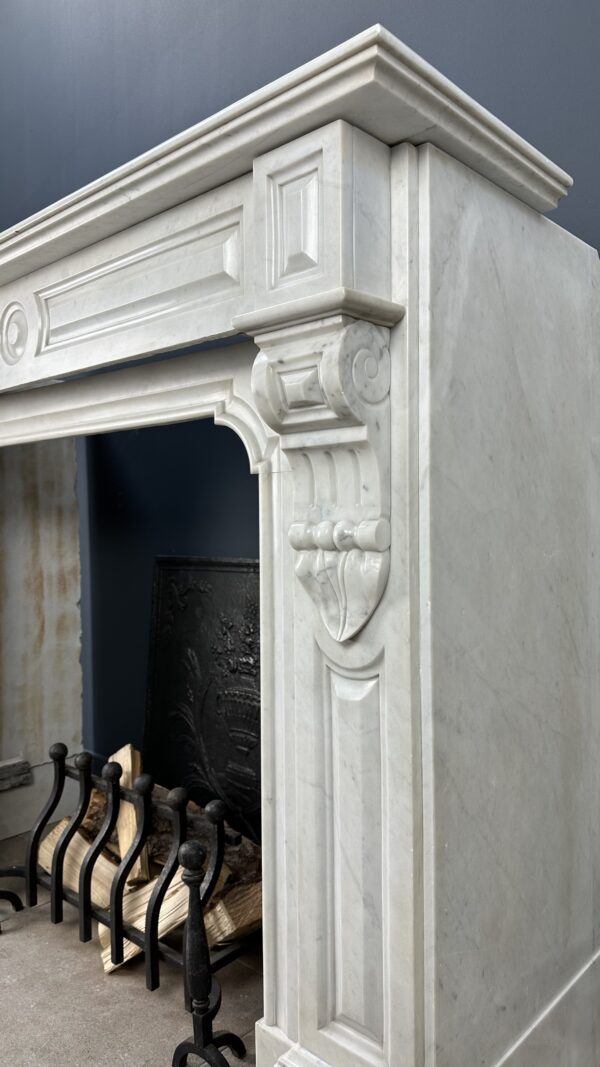 Antique fireplace white marble