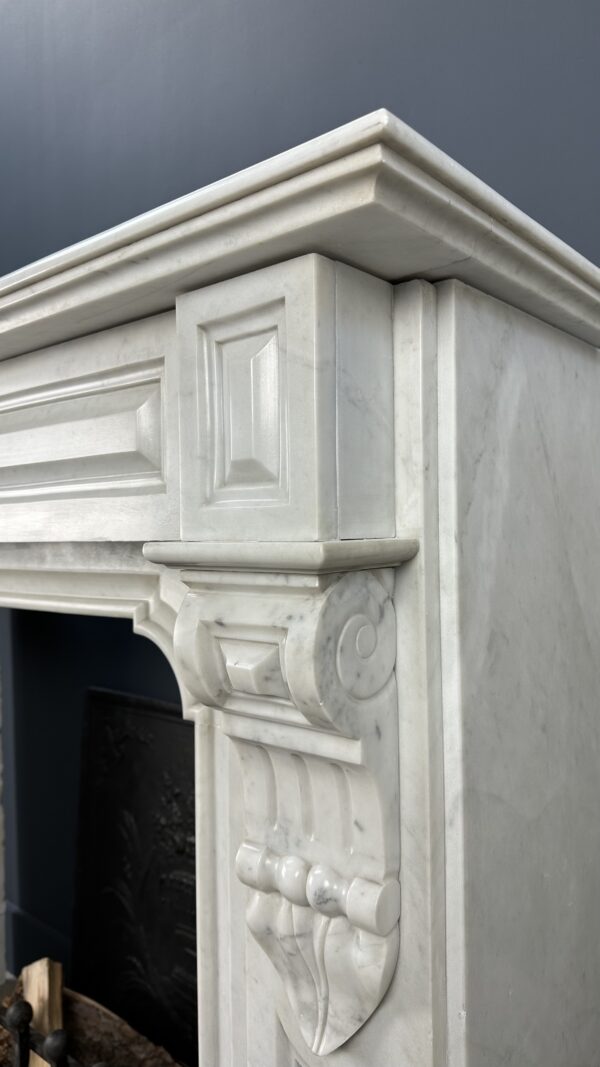 Antique fireplace white marble