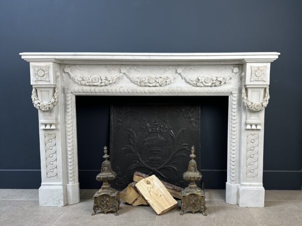 Antique Fireplace White Garland fireplace