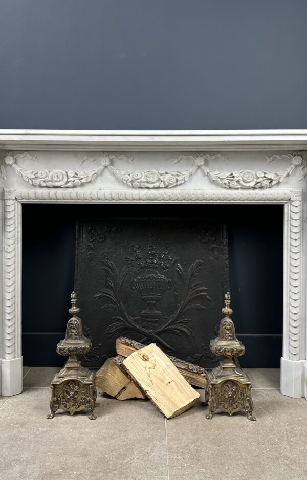 Antique Fireplace White Garland fireplace