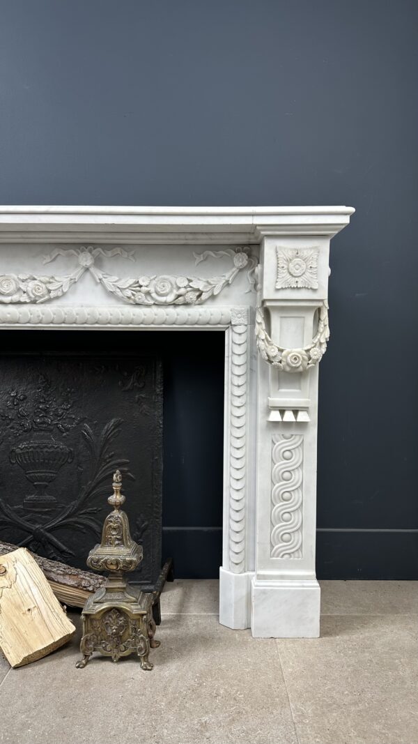 Antique Fireplace White Garland fireplace