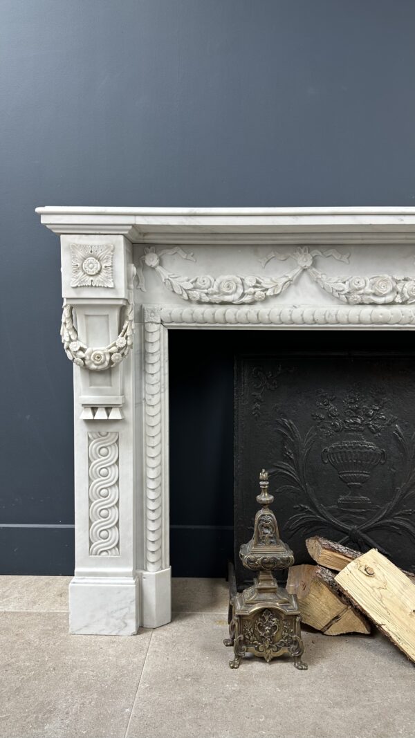 Antique Fireplace White Garland fireplace