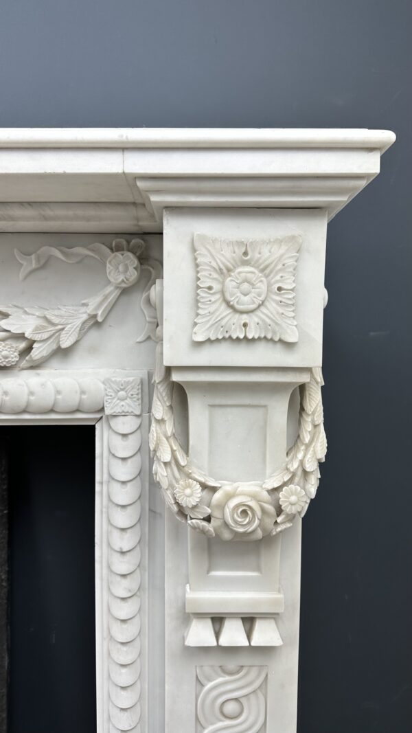 Antique Fireplace White Garland fireplace