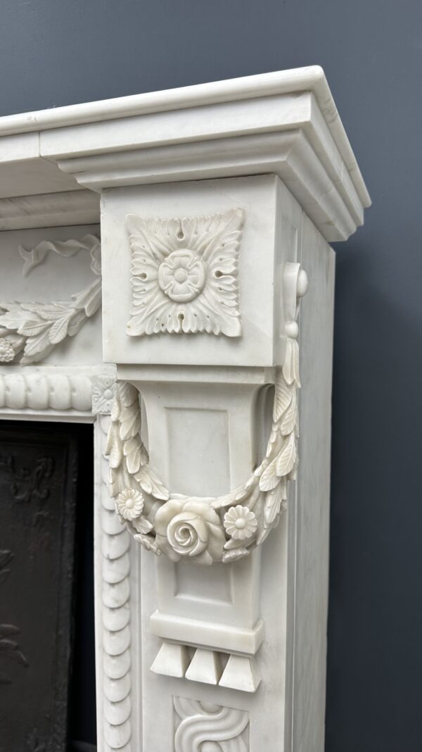 Antique Fireplace White Garland fireplace