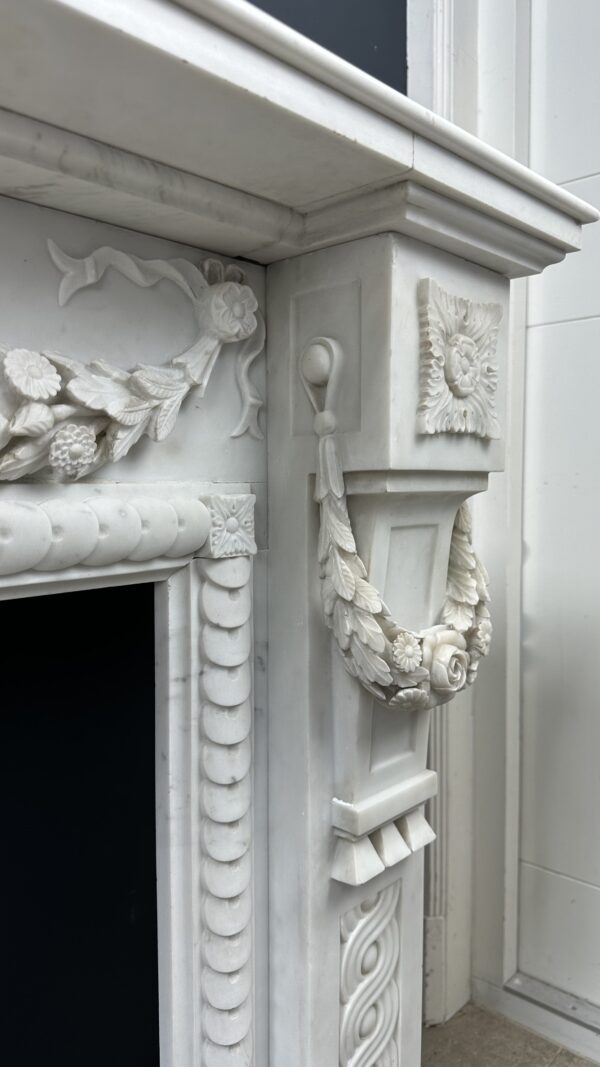 Antique Fireplace White Garland fireplace