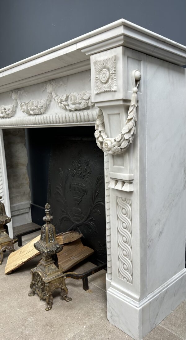 Antique Fireplace White Garland fireplace