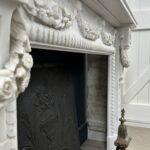 Antique Fireplace White Garland fireplace