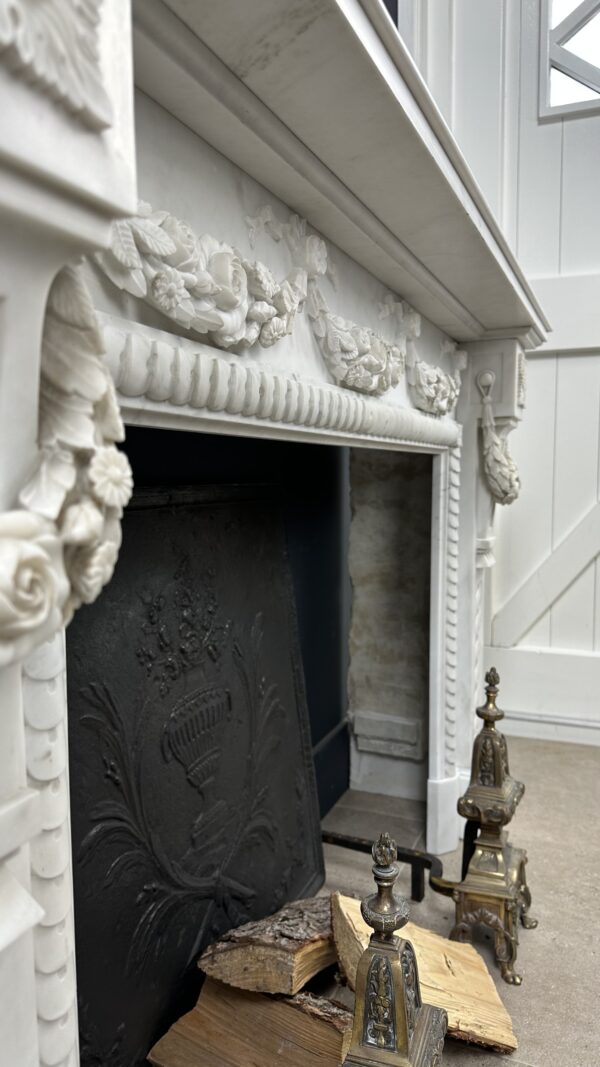 Antique Fireplace White Garland fireplace