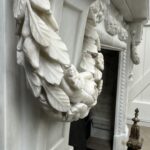 Antique Fireplace White Garland fireplace