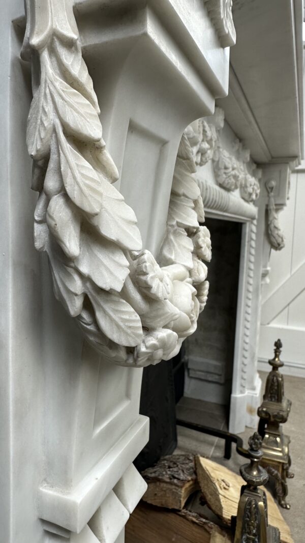 Antique Fireplace White Garland fireplace