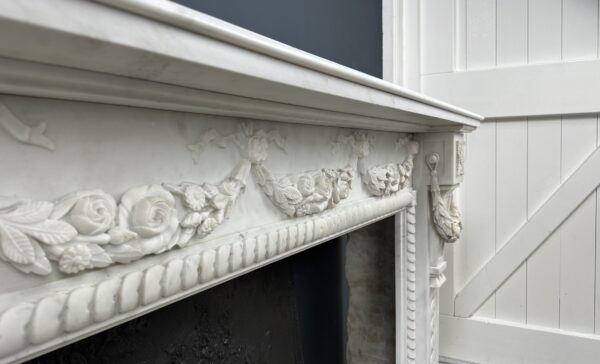 Antique Fireplace White Garland fireplace
