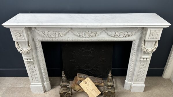 Antique Fireplace White Garland fireplace