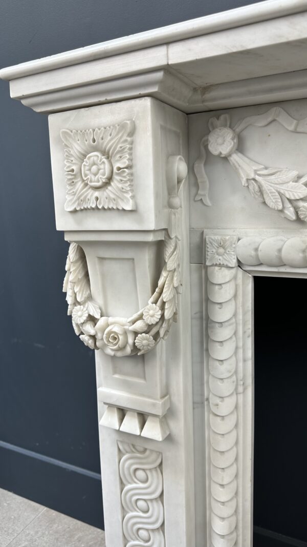Antique Fireplace White Garland fireplace