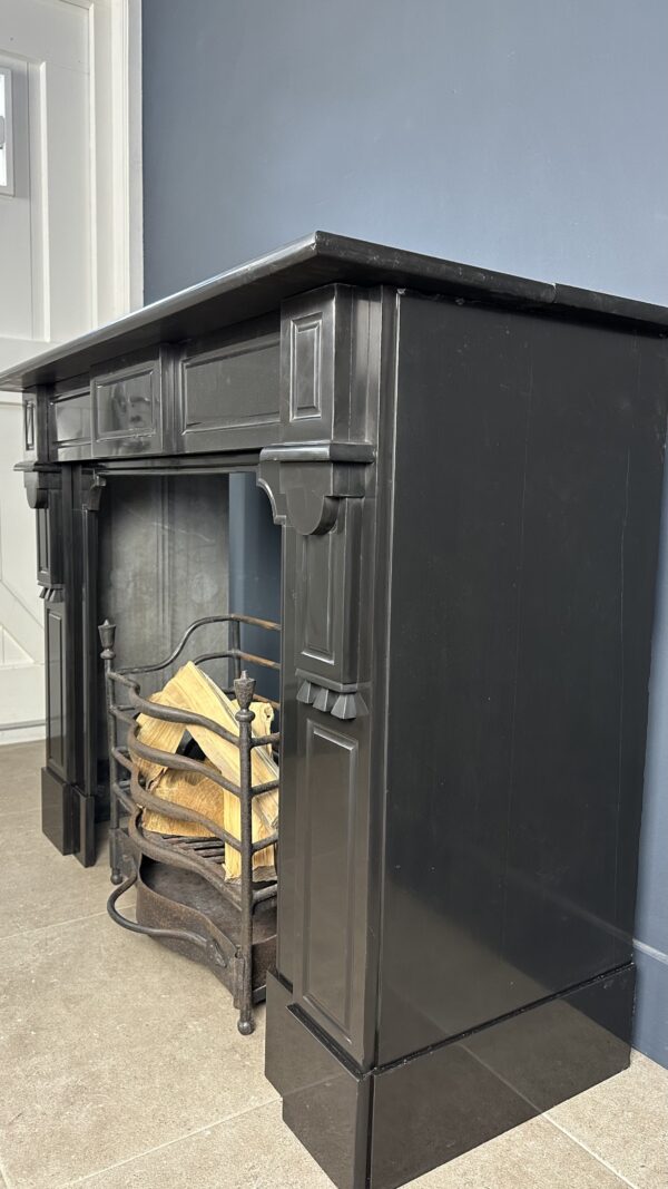 Antique Circular Black Marble Fireplace - Image 8