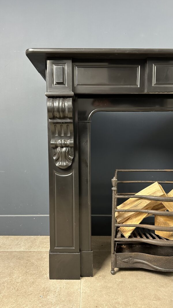 Beautiful Deep Antique Circular Fireplace Black Marble - Image 6