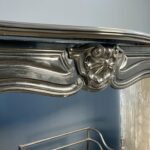 Black Marble Antique Shell Circular Fireplace 45 Degrees