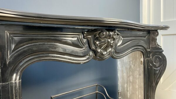 Black Marble Antique Shell Circular Fireplace 45 Degrees