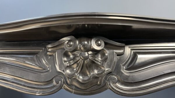 Black Marble Antique Shell Circular Fireplace 45 Degrees