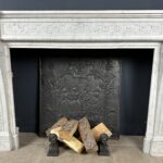Beautiful French Antique Louis XV Front Fireplace in Carrara Marble