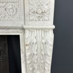 Beautiful French Antique Louis XV Front Fireplace in Carrara Marble