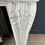 Beautiful French Antique Louis XV Front Fireplace in Carrara Marble