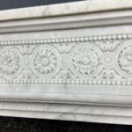 Beautiful French Antique Louis XV Front Fireplace in Carrara Marble