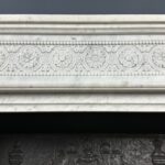 Beautiful French Antique Louis XV Front Fireplace in Carrara Marble