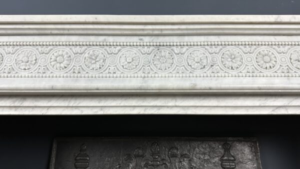 Beautiful French Antique Louis XV Front Fireplace in Carrara Marble