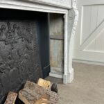 Beautiful French Antique Louis XV Front Fireplace in Carrara Marble