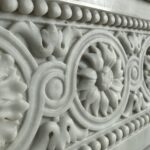 Beautiful French Antique Louis XV Front Fireplace in Carrara Marble