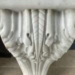 Beautiful French Antique Louis XV Front Fireplace in Carrara Marble
