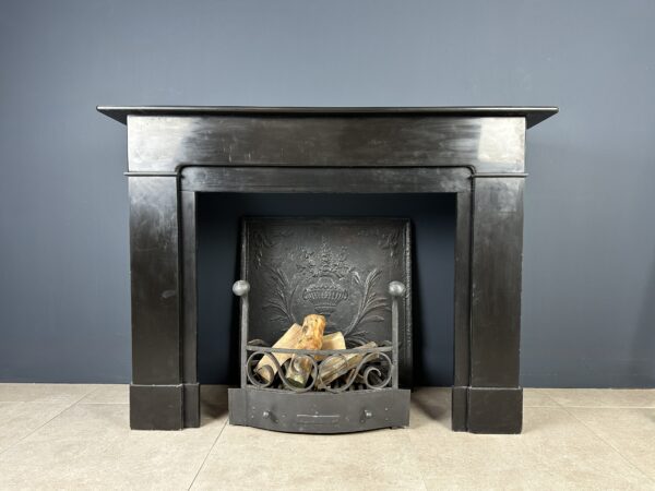Sleek Antique Fireplace Black Marble
