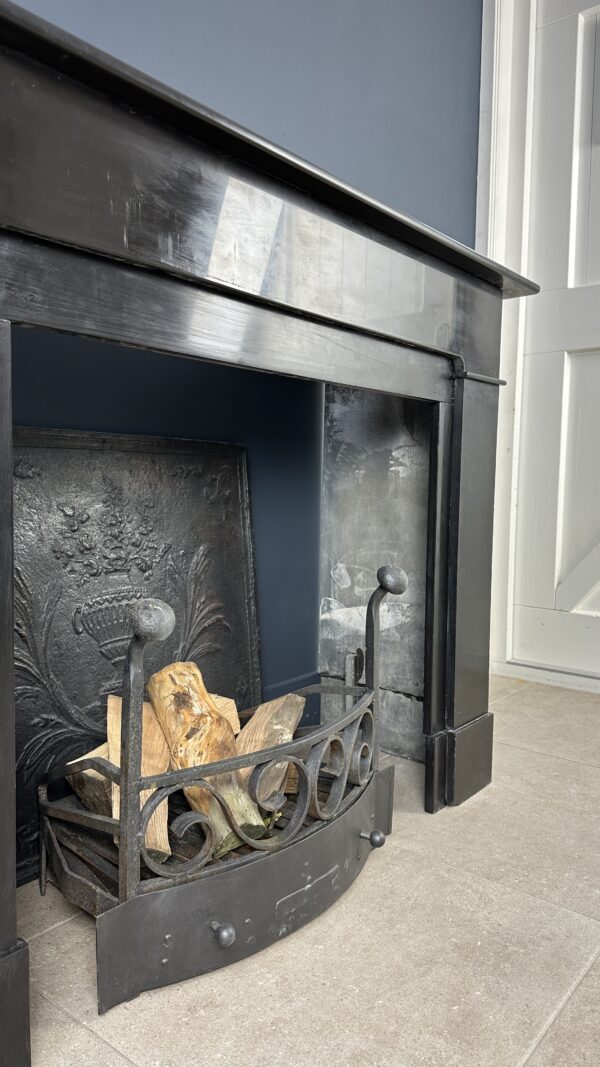 Sleek Antique Fireplace Black Marble - Image 6