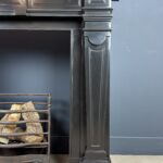 Grote Antieke Empire Stijl Schouw Zwart Marmer