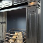 Grote Antieke Empire Stijl Schouw Zwart Marmer