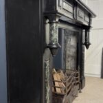 Grote Antiek Baluster Schouw Zwart & Groen Marmer
