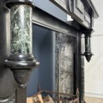 Grote Antiek Baluster Schouw Zwart & Groen Marmer